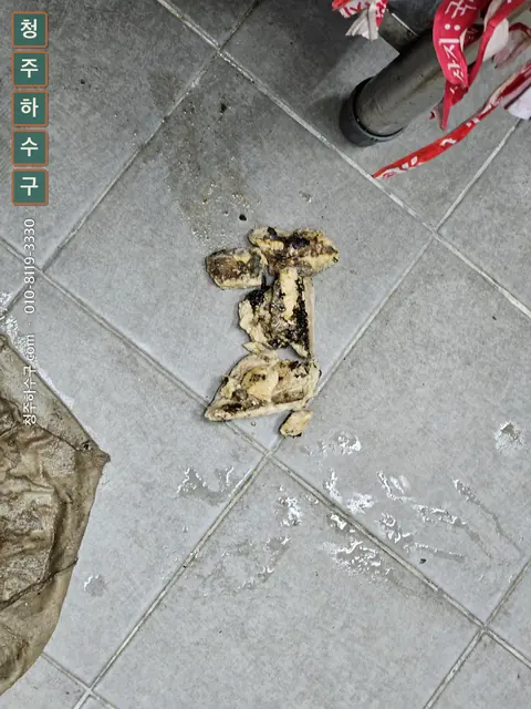배관에서 꺼낸 물티슈 뭉치